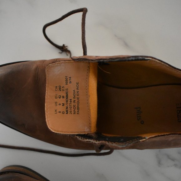 Clarks Plus brown leather dress shoe derby shoes size 9 main image 4